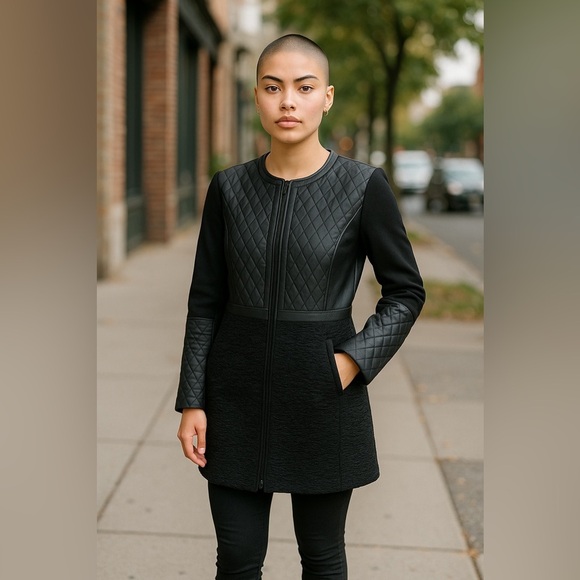 BCBG Max Azria Black Multi-Pattern Coat-Size XS-New Condition - Picture 1 of 15